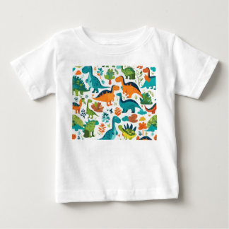 Camiseta Para Bebê Roupas De Caracteres Dinossauros