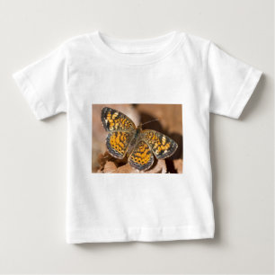 Camiseta Para Bebê Roupas e Presentes de Mariposa Marrom e Laranja