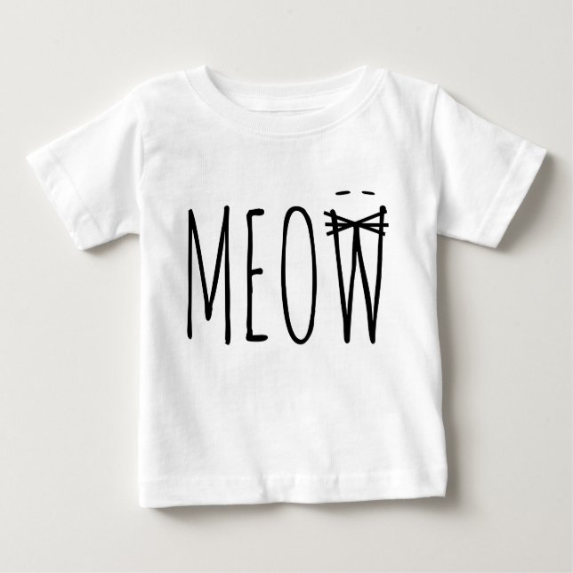 Camiseta Para Bebê Roupas para bebês e bebês - Miau para gatos siames (Frente)