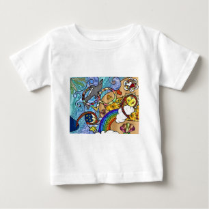 Camiseta Para Bebê Roupas Presentes Psicodélicos dos Anos 60 na Praia