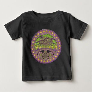 Camiseta Para Bebê Roxo Africano e Caleidoscópio Amarelo Tradicional