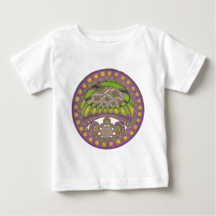 Camiseta Para Bebê Roxo Africano e Caleidoscópio Amarelo Tradicional