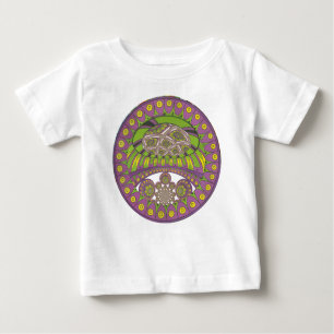 Camiseta Para Bebê Roxo Africano e Caleidoscópio Amarelo Tradicional