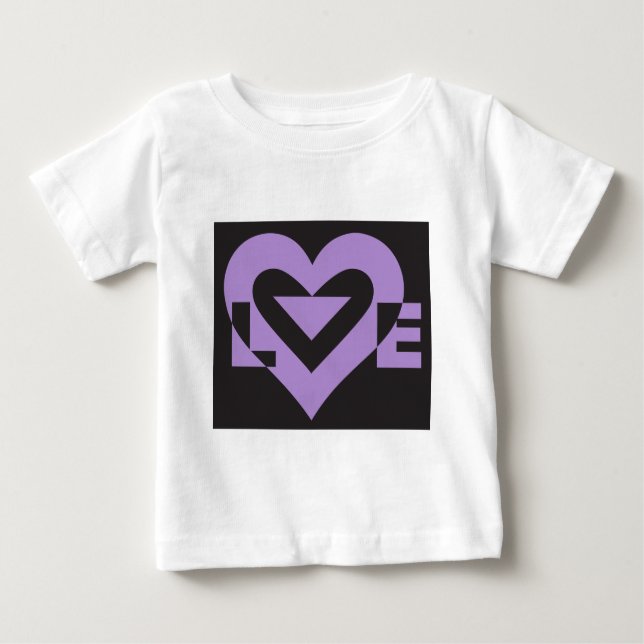 Camiseta Para Bebê Roxo do Amor a Preto (Frente)