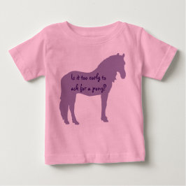 Camiseta Para Bebê Roxo quer pônei