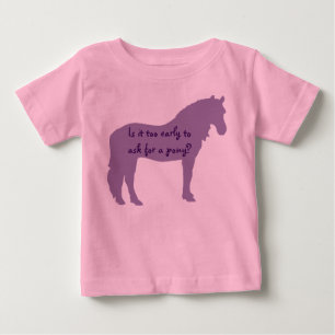 Camiseta Para Bebê Roxo quer pônei
