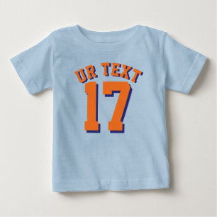 Camiseta Para Bebê Royal Blue & Orange Baby   Sports Jersey