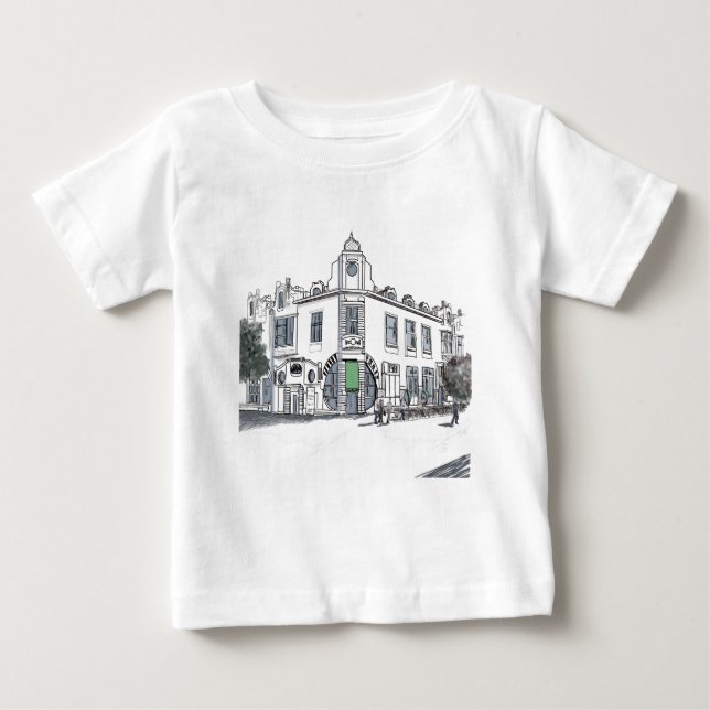 Camiseta Para Bebê rua da cidade antiga (Frente)