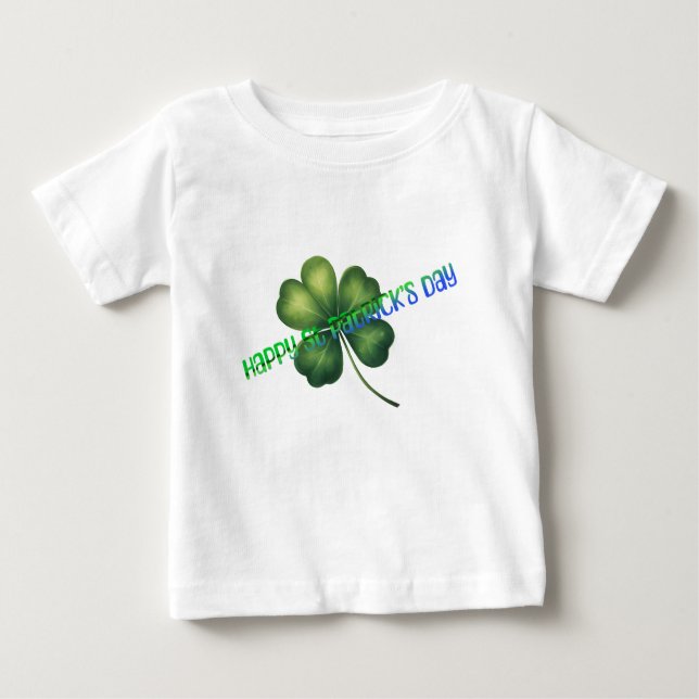 Camiseta Para Bebê Rua de criança, Patrick's Day Lucky Shamrock. St P (Frente)