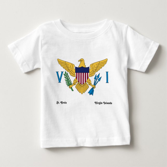 Camiseta Para Bebê RUA de Sinalizador das Ilhas Virgens dos EUA. Croi (Frente)