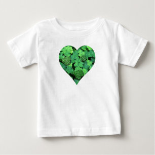 Camiseta Para Bebê Rua. Dia das Patetas, Shamrock verde, corações i