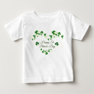 Camiseta Para Bebê Rua. Dia de Patrick, Shamrock Verde Vine Irish Par