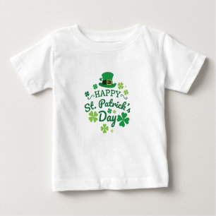 Camiseta Para Bebê Rua Feliz e Bonita. O Dia de Patrick Feliz Celebra