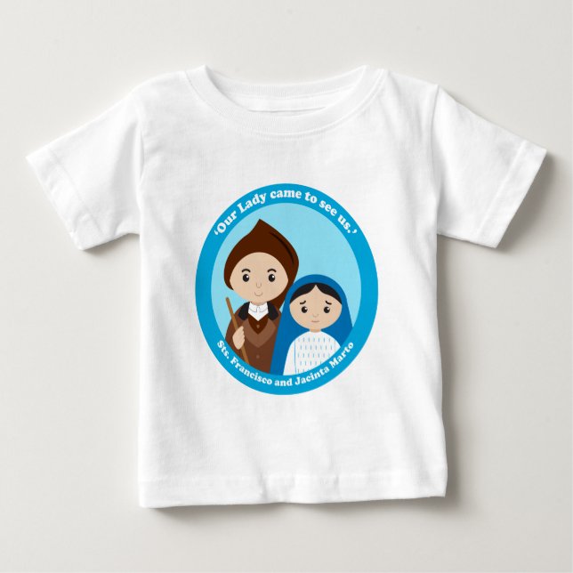 Camiseta Para Bebê Rua. Jacinta e Rua. Francisco Marto (Frente)