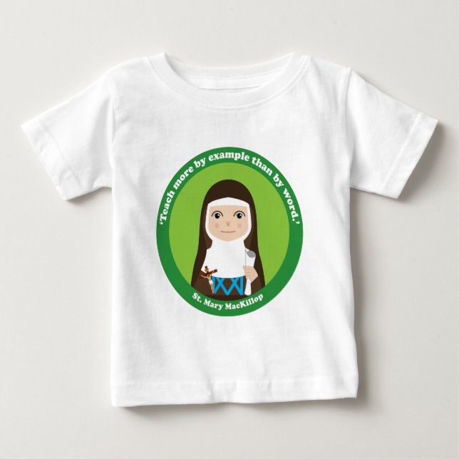 Camiseta Para Bebê Rua. Mary MacKillop (Frente)