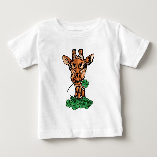 Camiseta Para Bebê Rua. Patricks Day Giraffe (Frente)