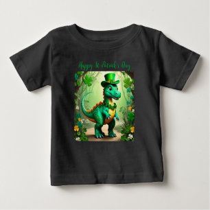 Camiseta Para Bebê Rua personalizável do dia de Patrick, Dinossauro Q