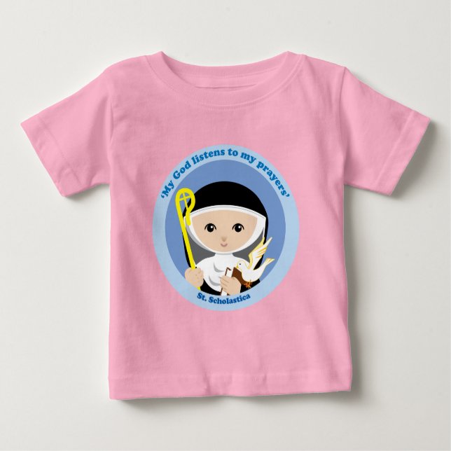 Camiseta Para Bebê Rua. Scholastica (Frente)