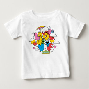 Camiseta Para Bebê Rua Sésamo Amor