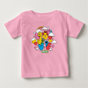 Camiseta Para Bebê Rua Sésamo Amor