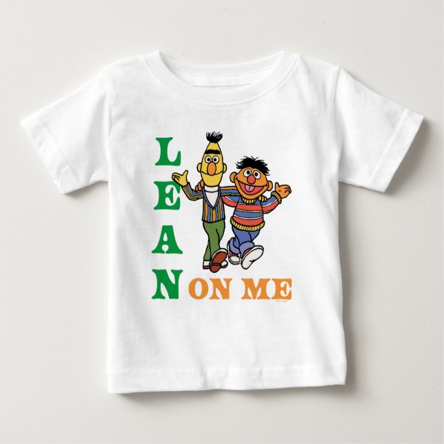 Camiseta Para Bebê Rua Sésamo | Bert & Ernie Lean on Me (Frente)