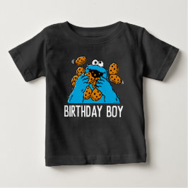 Camiseta Para Bebê Rua Sésamo | Cookie Monster primeiro aniversario B