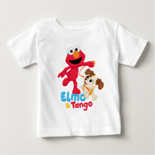 Camiseta Para Bebê Rua Sésamo Corrente Elmo & Tango