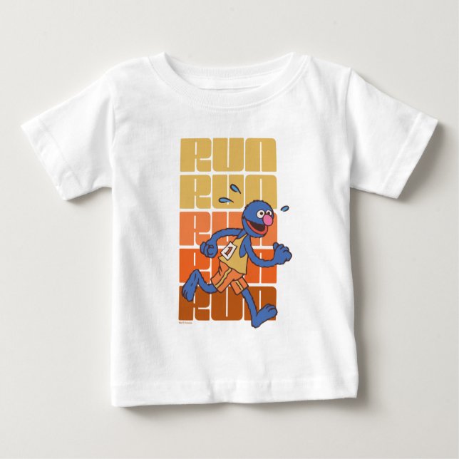 Camiseta Para Bebê Rua Sésamo | Corridas de Grover (Frente)