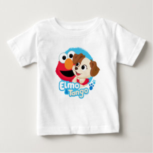 Camiseta Para Bebê Rua Sésamo   Crachá Elmo & Tango