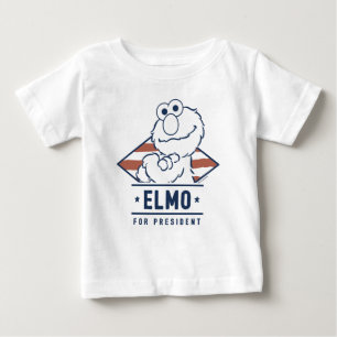 Camiseta Para Bebê Rua Sésamo   Elmo Antigo para Presidente