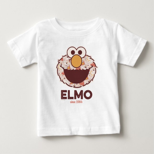 Camiseta Para Bebê Rua Sésamo | Elmo Desde 1984 (Frente)