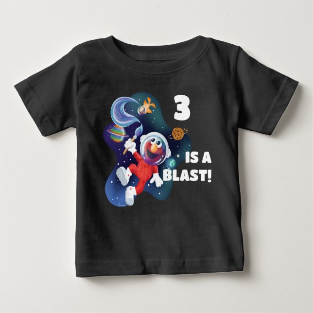 Camiseta Para Bebê Rua Sésamo | Elmo & Dorothy no Espaço Exterior (Frente)