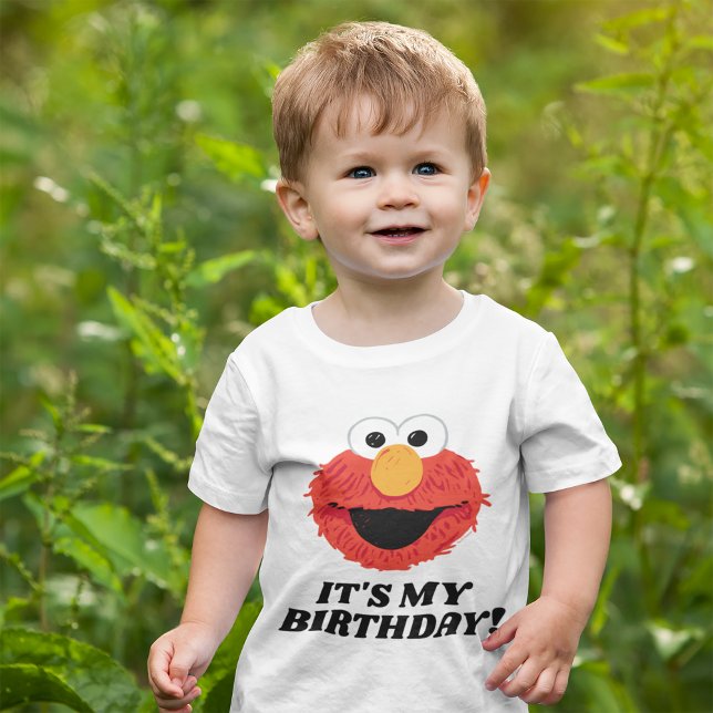 Camiseta Para Bebê Rua Sésamo | Elmo É Meu Aniversário (Criador carregado)