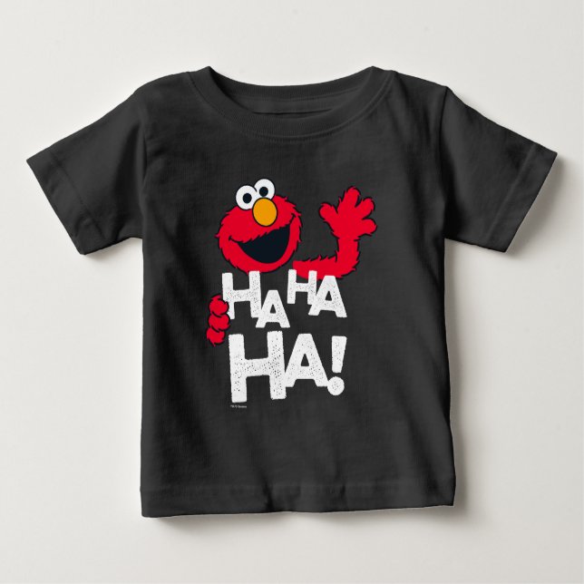 Camiseta Para Bebê Rua Sésamo | Elmo - Ha Ha Ha Ha! (Frente)