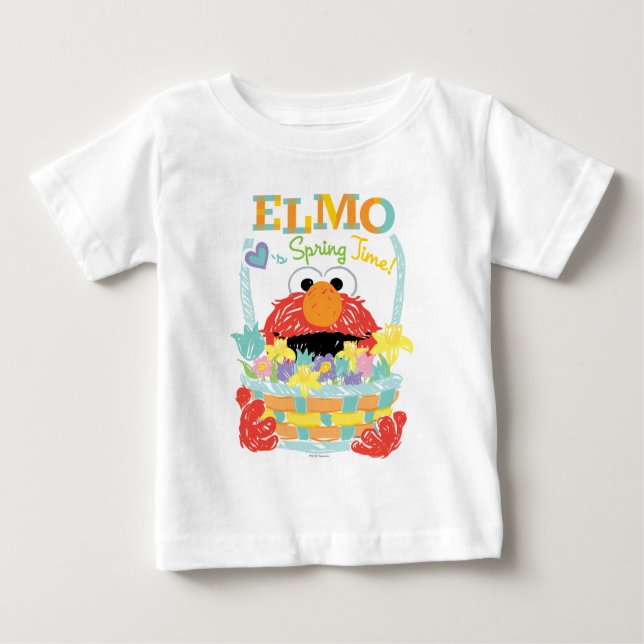 Camiseta Para Bebê Rua Sésamo - Elmo | PRIMAVERA (Frente)