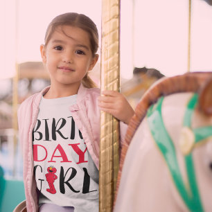 Camiseta Para Bebê Rua Sésamo   Elmo - Rapariga de Aniversário