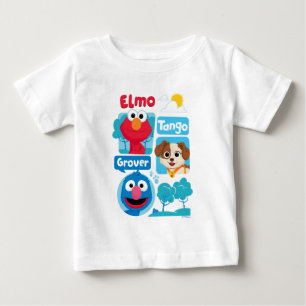 Camiseta Para Bebê Rua Sésamo   Elmo, Tango e Grover Park Graphic
