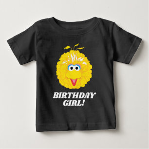 Camiseta Para Bebê Rua Sésamo Garota de Aniversário do Pássaro Gran