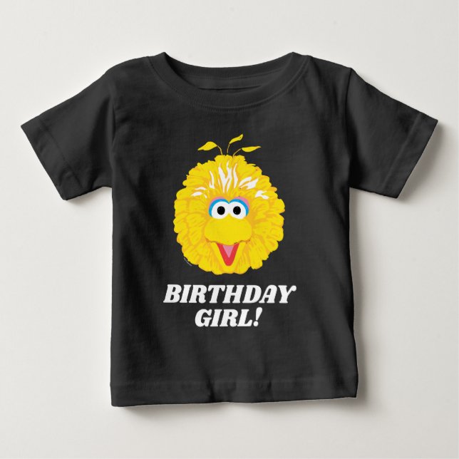 Camiseta Para Bebê Rua Sésamo | Garota de Aniversário do Pássaro Gran (Frente)
