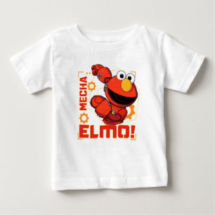 Camiseta Para Bebê Rua Sésamo   Mecha Builders Elmo Design