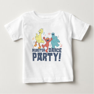 Camiseta Para Bebê Rua Sésamo Monster Dance Party