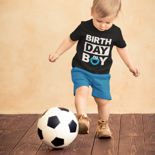 Camiseta Para Bebê Rua Sésamo   Monstro do Biscoito - Garoto do Aniv