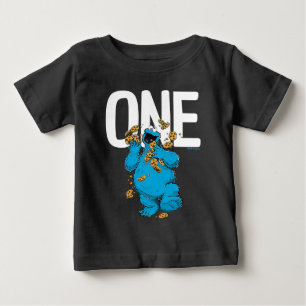 Camiseta Para Bebê Rua Sésamo Monstro do Biscoito Sou Um Aniversári