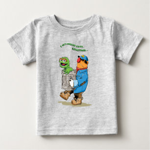 Camiseta Para Bebê Rua Sésamo   Oscar e Bruno o Lixo
