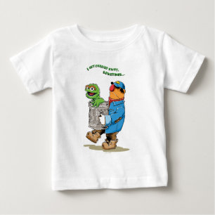 Camiseta Para Bebê Rua Sésamo   Oscar e Bruno o Lixo