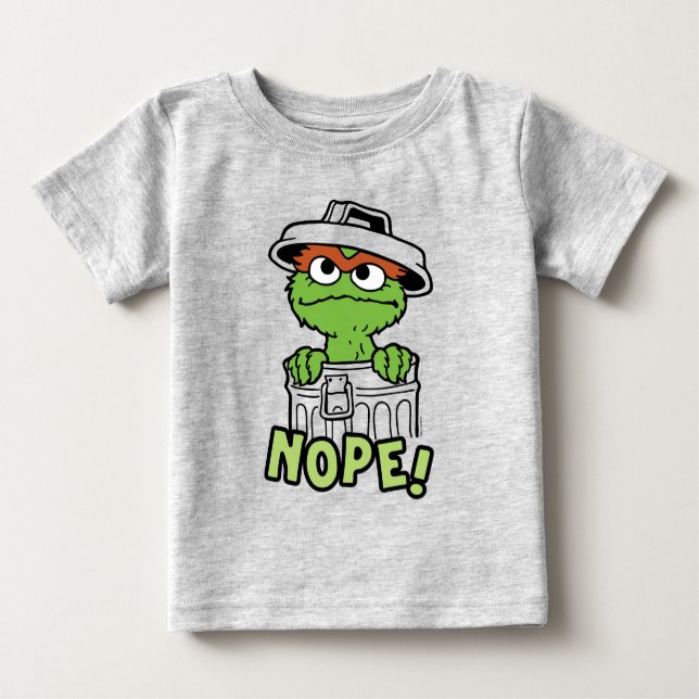 Camiseta Para Bebê Rua Sésamo | Oscar, o Grouch Nope! (Frente)