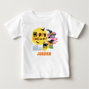 Camiseta Para Bebê Rua Sésamo   Padrão de Dia das Bruxas