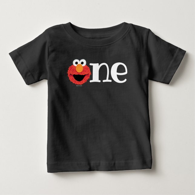 Camiseta Para Bebê Rua Sésamo | Painéis de primeiro aniversario Elmo (Frente)