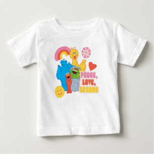 Camiseta Para Bebê Rua Sésamo   Paz, Amor, Sésamo