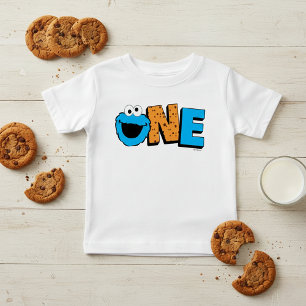 Camiseta Para Bebê Rua Sésamo primeiro aniversario de Monstro de Co